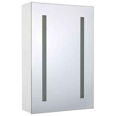 Bad Spiegelschrank weiss / silber mit LED-Beleuchtung 40 x 60 cm CAMERON