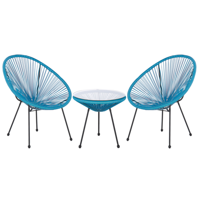 Balkonset Rattan blau ACAPULCO II