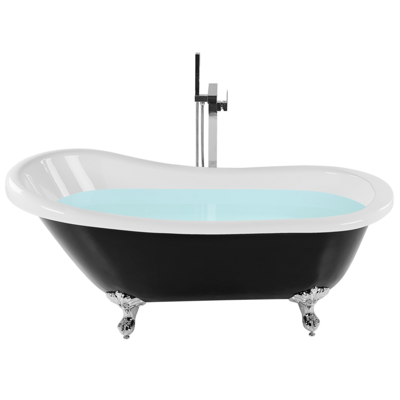 Badewanne freistehend schwarz oval 153 x 77 cm CAYMAN