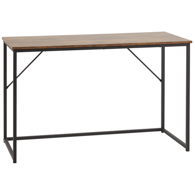 Schreibtisch dunkler Holzfarbton / schwarz 120 x 55 cm PEMBRO