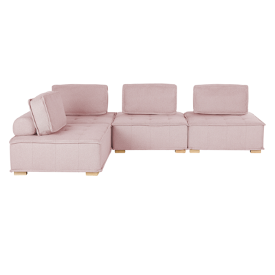 Ecksofa Polsterbezug rosa 4-Sitzer TIBRO