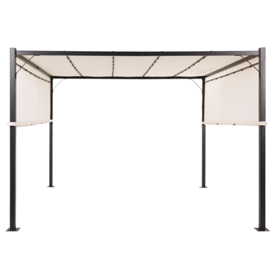 Pergola mit LED-Beleuchtung Stahl beige 310 x 310 cm PARGA