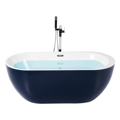 Badewanne freistehend marineblau oval 170 x 80 cm NEVIS