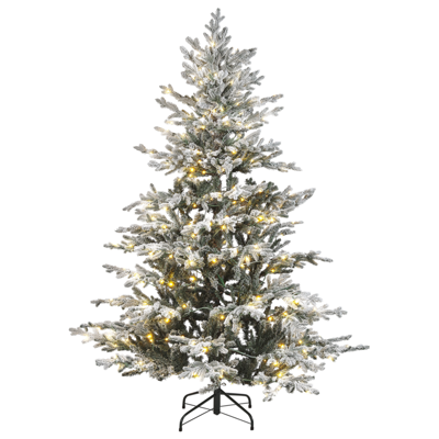 Künstlicher Weihnachtsbaum mit LED Beleuchtung schneebedeckt 180 cm weiss BRISCO